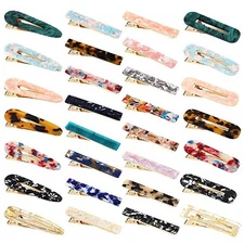 Acrylic Acetate Hair Clips Barrettes Geometric Leopard Print Duckbill Hairpins