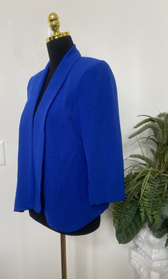 New Jones Studio Women's Career Blue Open Front Blazer Jacket Size 8, $59.99