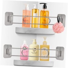 Upgraded RV Shower Corner Storage Bar Adjustable Stainless Steel RV Corner