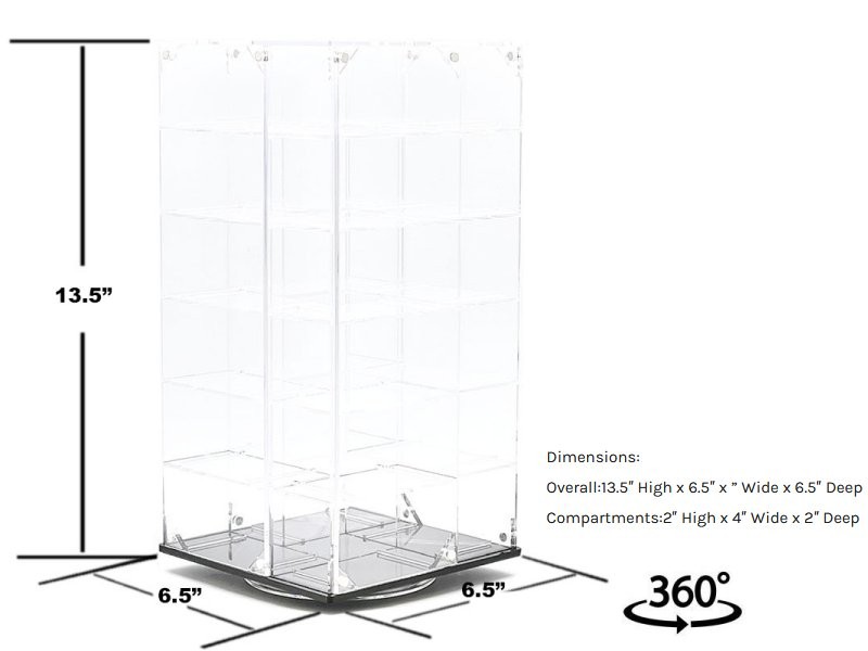 Vitrine Tournante Pour 24 Voitures Miniatures 1:64 - MiJo Avec Couvercle - Neuf