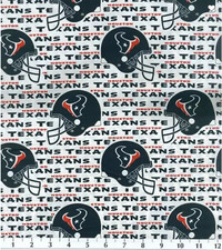 NFL Houston Texans Licensed Cotton Fabric 1/2 Yard 58" Wide