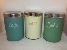 ALTE VINTAGE 3 x BRABANTIA HOLLAND BLECH DOSE BLECHDOSE SUIKER KOFFIE SHABBY ALT