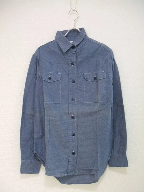 Yarmo Chambray shirt size 38 Long sleeve shirt blue Women Used 1-1227M▲
