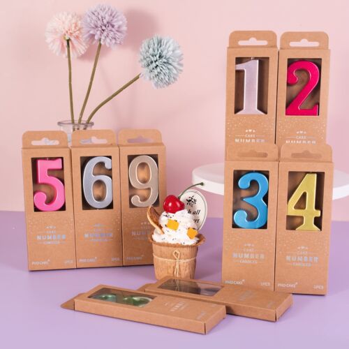 2.76 Inch Modern Gold 2 Number Birthday Candles Gold Number Candles Cake Number - Picture 5 of 7