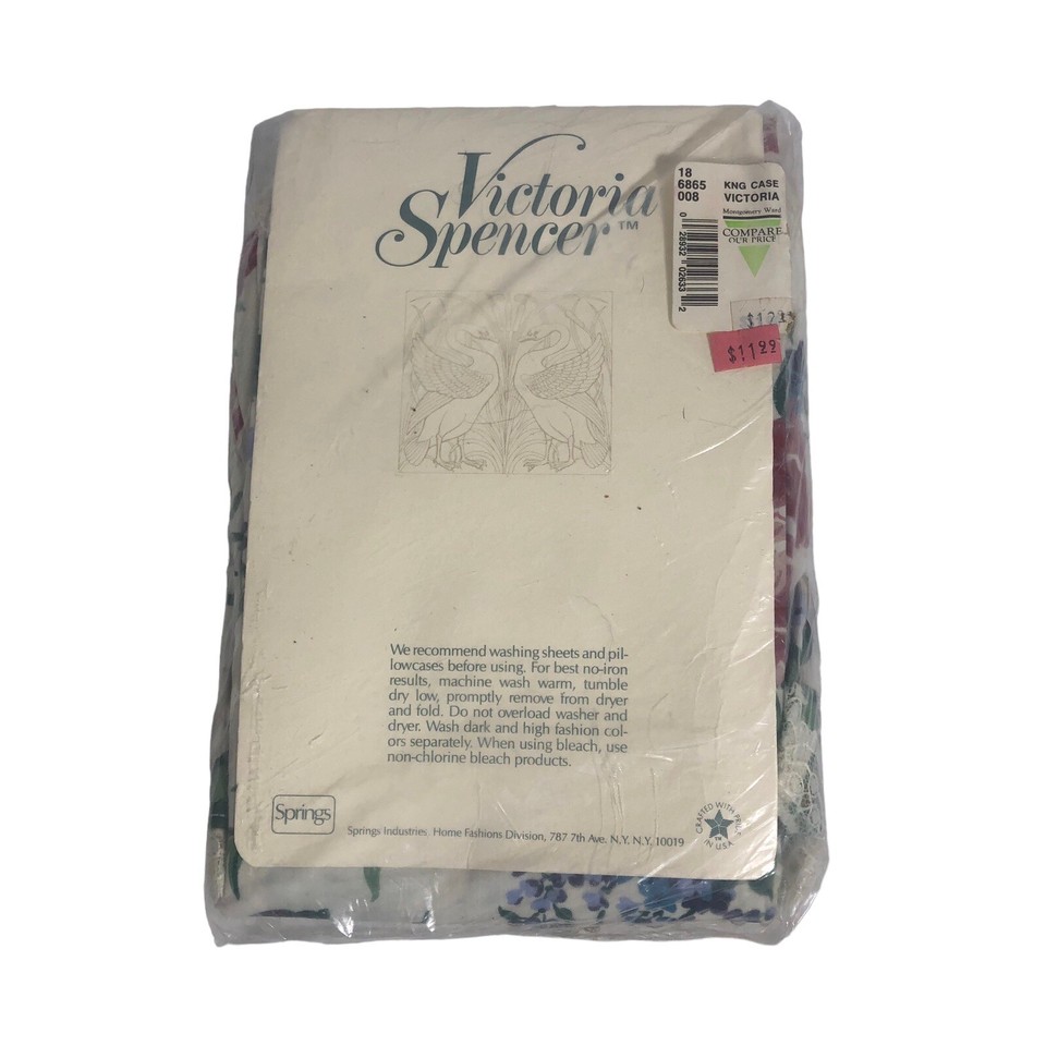 Vintage Victoria Spencer King Pillowcases 180 Percale Luxury No Iron