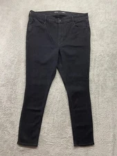 Old Navy Jeans Women's 16 Black Denim High Rise Super Skinny Stretch Punk Grunge