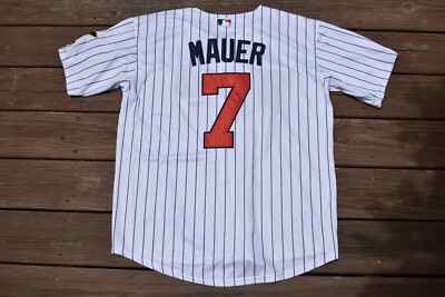New Joe Mauer Minnesota Twins White Pinstripe Baseball Jersey