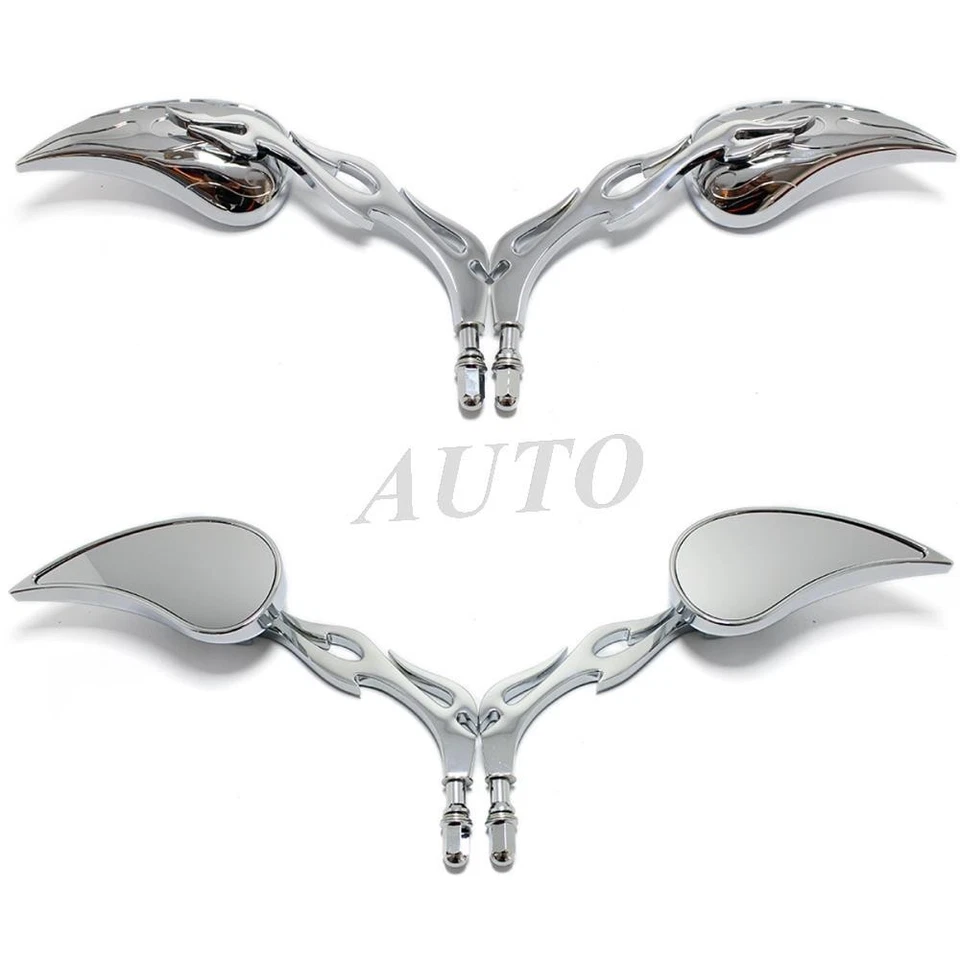 Espejos retrovisores Flame Teardrop motocicleta para Harley Davidson Big Dog Chopper Foto 4 de 4