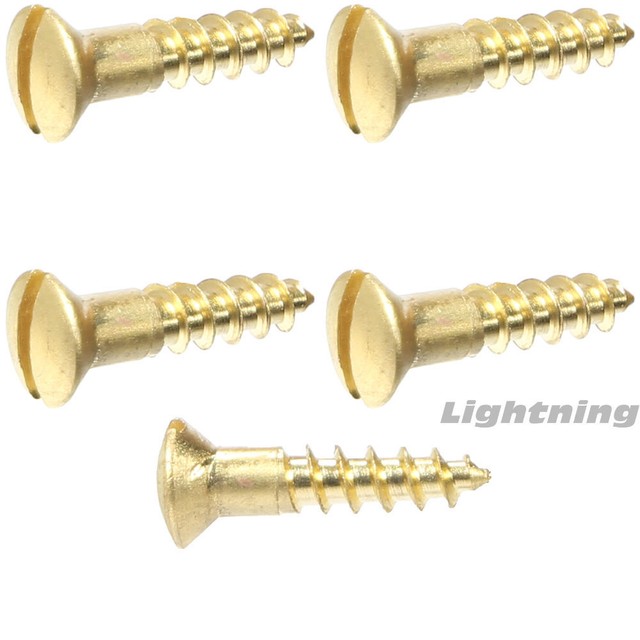 12 x 3/4" Solid Brass Wood Screws Oval Head Slotted Drive Quantity 100 eBay