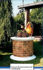 Pozzo in cemento da giardino e ferro no fontana  no laghetto mottone arredo