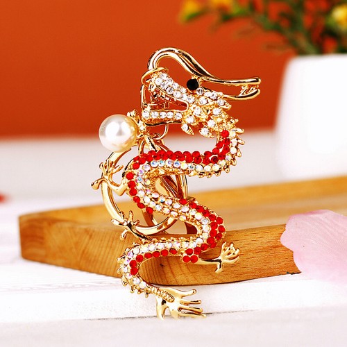 Crystal Rhinestone Auspiciousness Chinese Dragon Keychain Keyring Bag Charm - Bild 6 von 25