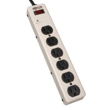 Tripp Lite 6 Outlet Surge Protector Power Strip, 6ft Cord, Black,Green
