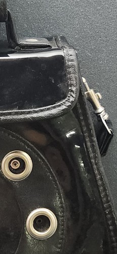 Black Patent Leather Telephone Handbag, Dallas Handbags, c. 1970s Vintage Works! - Picture 9 of 12