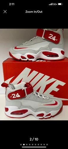 Nike Air Griffey Max 1 'Cincinnati Reds' Gray Sneaker, SZ 4.5 Y BNIB FD1025-043