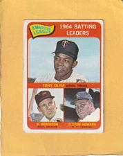 1965 Topps #1 Oliva/Robinson/Howard VG+ Very Good Plus AL Batting Leaders #27173