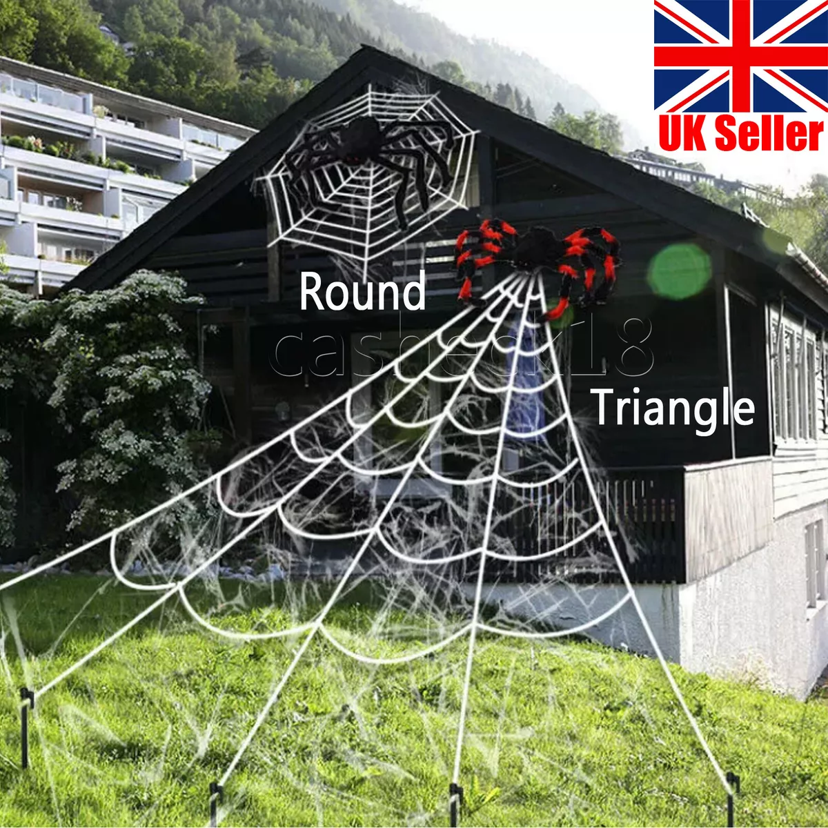 Giant outdoor spider on sale web decoration