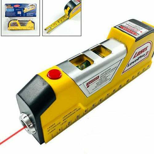 Laser Level Horizontal Vertical Line Measure Measuring Tape Ruler Meter Tool