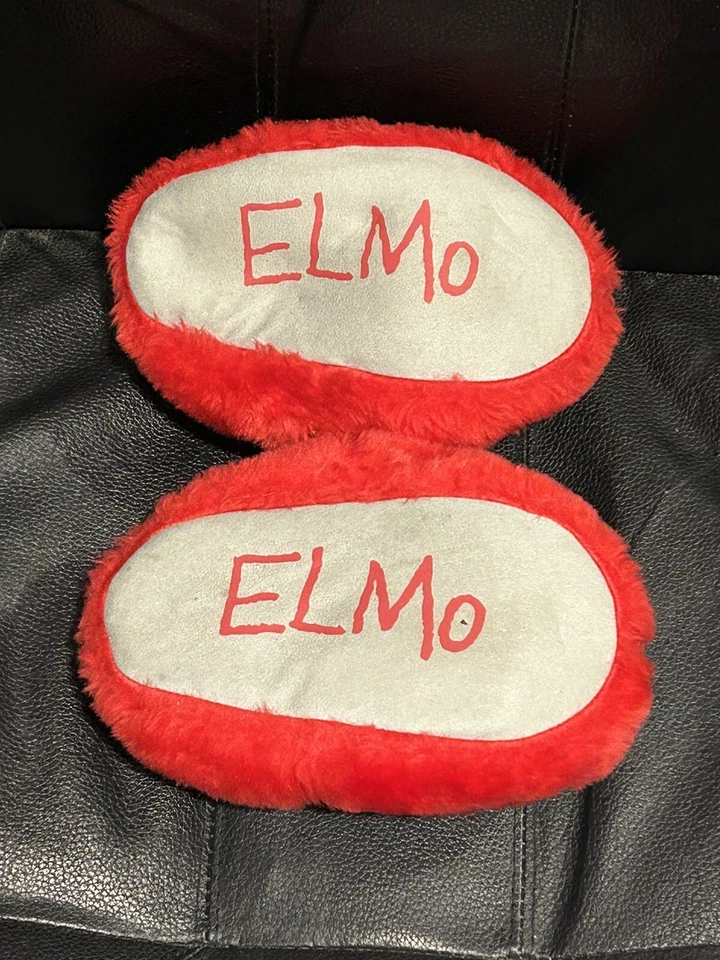 Zapatillas de casa de felpa Elmo para niños/niñas Foto 2 de 3