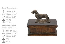 Dachshund wirehaired, dog exclusive urn made of cold cast bronze, Art Dog, USA