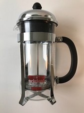 CAFETIÈRE À PISTON BODUM, MODÈLE CHAMBORD, 1 LITRE  INOX ET VERRE
