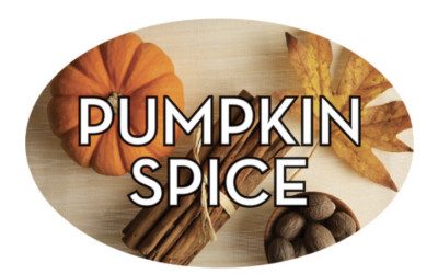 Pumpkin Spice Labels 500 per Roll Food Store Stickers 1.25'' x 2''