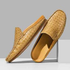 XUEMML Pantuflas De Cuero Para Hombres Para Interiores Y Exteriores, Sandalias De Playa Urbanas Cerradas, Sandalias De Playa Para El Hogar De Parejas, Transpirables, Antideslizantes, Para Mujer, Marrón