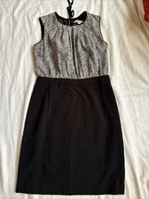 Loft Ladies Black And White Dress Sz 4 Sleeveless 