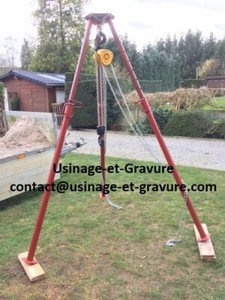 Support central de trépied arrache souche / platine support palan