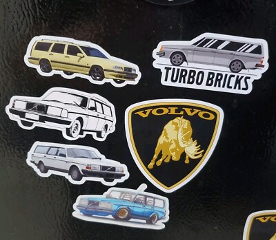 RARE Vintage VOLVO 240 244 245 850 Kitchen Magnets (6)   Volvo Moose 