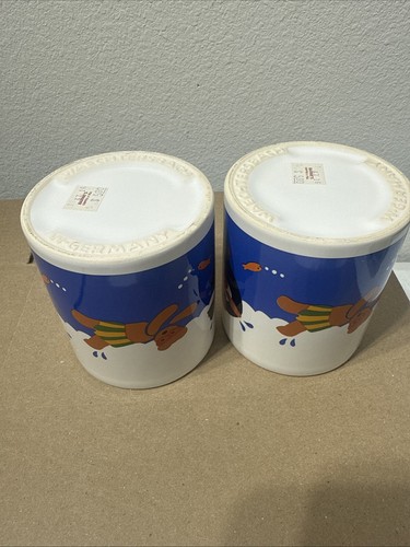 Waechtersbach Mug Set Of 2 West Germany Summer Lake Swimming Teddy Bears Fish - Picture 12 of 12