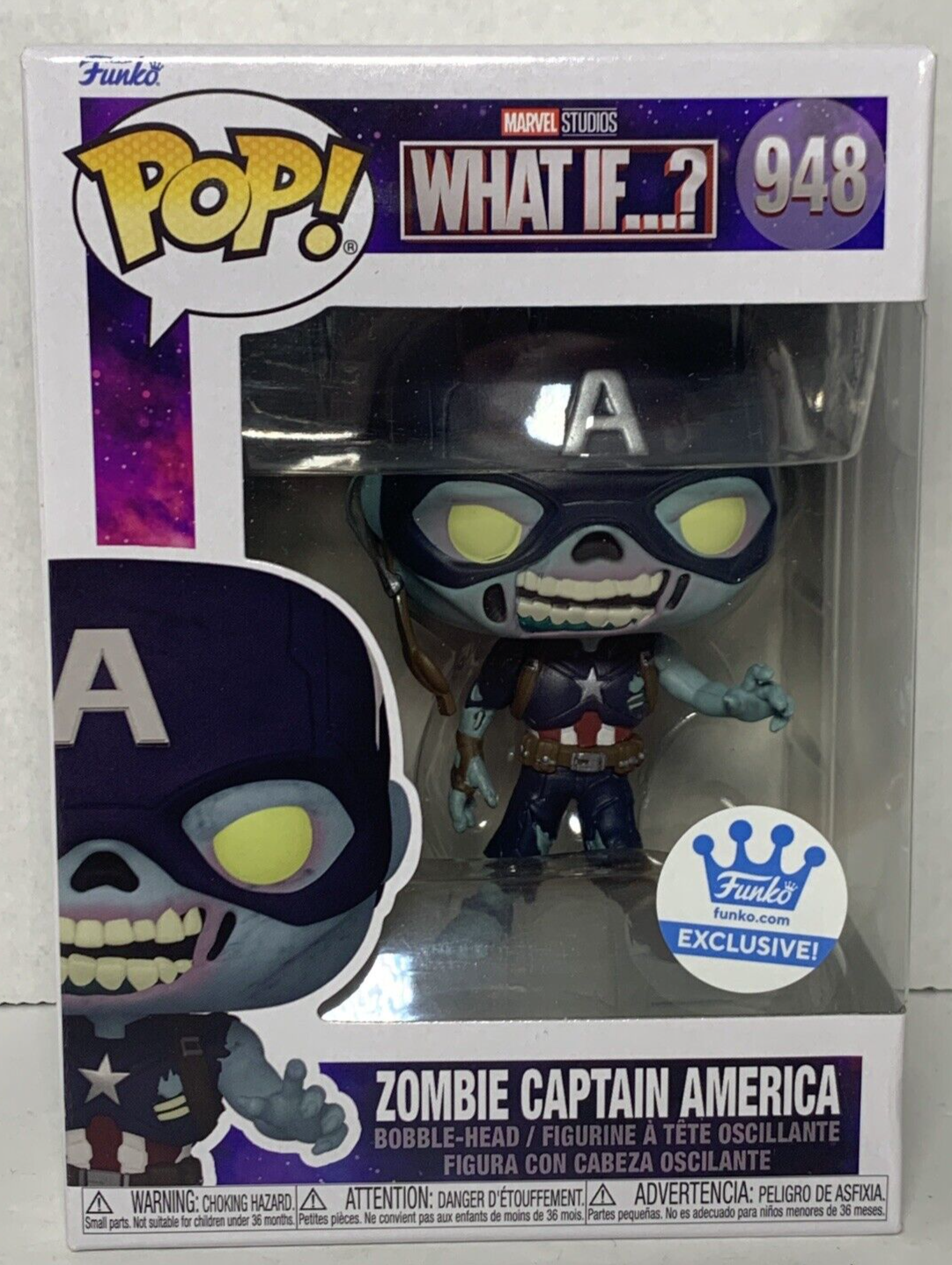 Funko Pop! #948 Marvel What If...? Zombie Captain America Funko Exclusive NIB