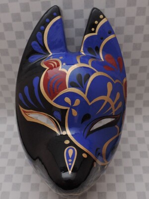 Komendo Full Face Fox Kitsune Mask KAGO Hand Made Painted Japan