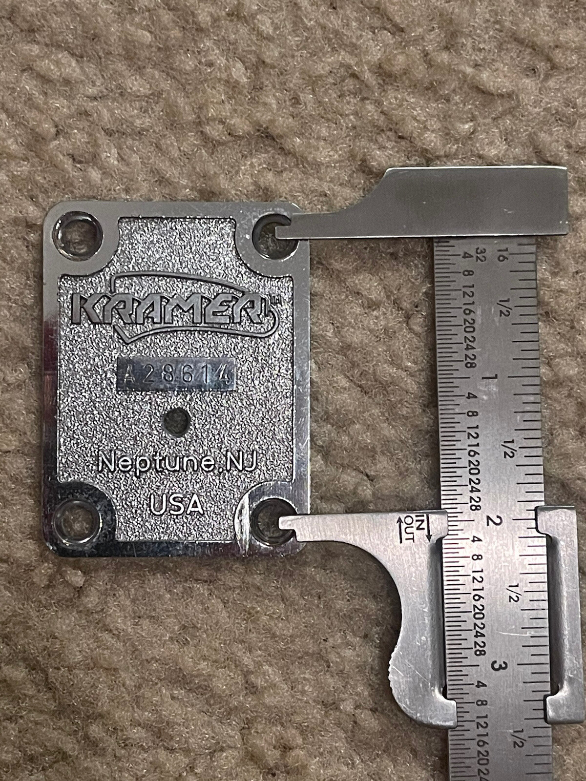 Vintage 80’s Kramer Guitar Neck Plate Kramer A Series Cast Neck Plate