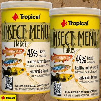 Tropical Insect Menu Flakes Flocken 45% Insekten  2x 1L Aquarium Sparpack