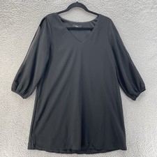 Lulus Shift Dress WomenSmall Black Open Flowy Sleeve Mini Goth Staple Chiffon