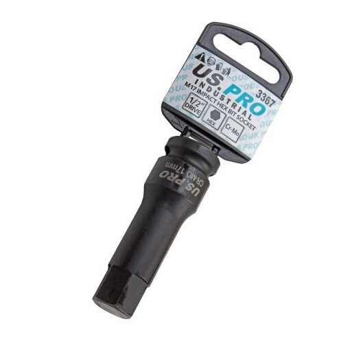 17mm LONG HEX BIT / ALLEN KEY IMPACT SOCKET 1/2"" Drive L78mm US PRO INDUSTRIAL