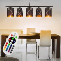 HäNgeleuchte Pendellampe Fernbedienung Dimmbar Rgb Led Esszimmerlampe Textil
