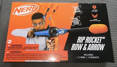 Nerf Rip Rocket Bow & Arrow Over 50 Ft Outdoor Play *New And Unopened ...