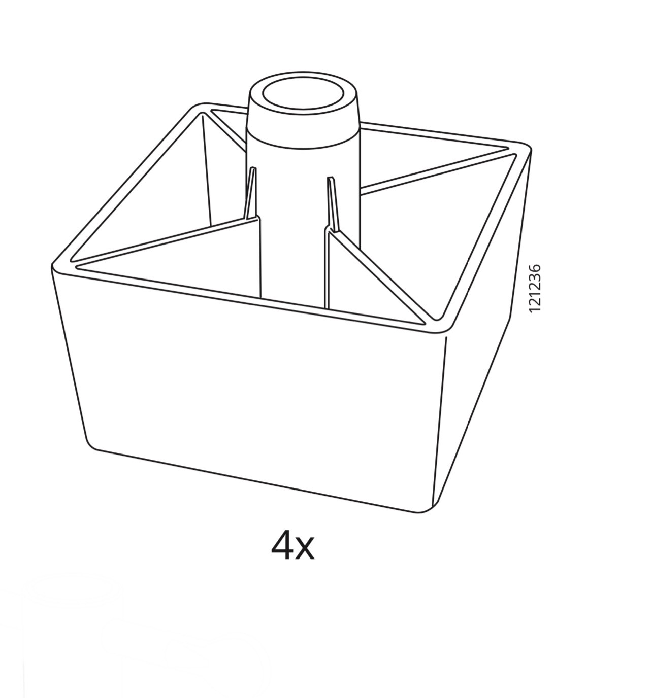 Sofa Parts IKEA Kivik Replacement Black Plastic Leg Part 121236 1