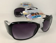 Foster Grant Bifocal Sun Readers +2.00 UVA-UVB Ravishing Black