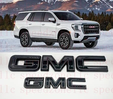 2021-2024 GMC YUKON YUKON XL Front Rear Tailgate Matte Black OVERLAY Emblem