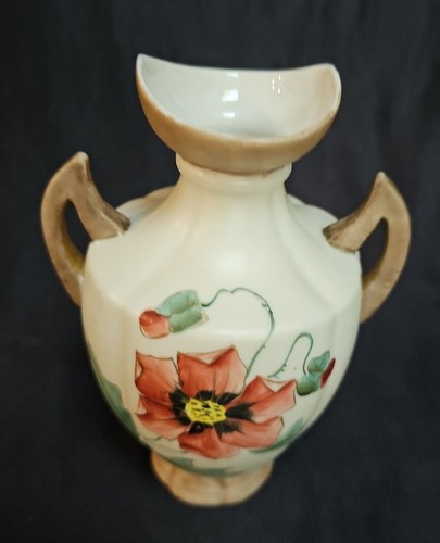 Robert Hanke RH Austria Handled Vase 6" Hand Painted 1881-1914 Red Mark VGUC - Picture 3 of 13