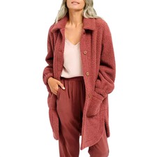 Splendid Boucle Teddy Jacket In Penny - Size Xs