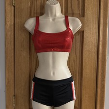 The Line Up Pro Cheer Dance NFL NBA NHL Metallic Red Black Audition Set S