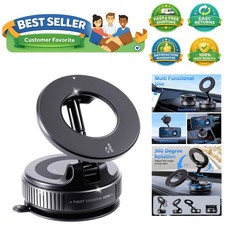 Vacuum Magnetic Suction Car Phone Holder Fold-able and and Hands-Free 360  Ad...