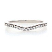 White Gold Diamond Enhancer Wedding Band - 14k Round .20ctw Contoured Guard Ring