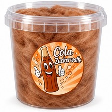 Zucchero Filato Cola in Secchio | Marrone, Gusto Cola, 50g - Caramella per Bambini...