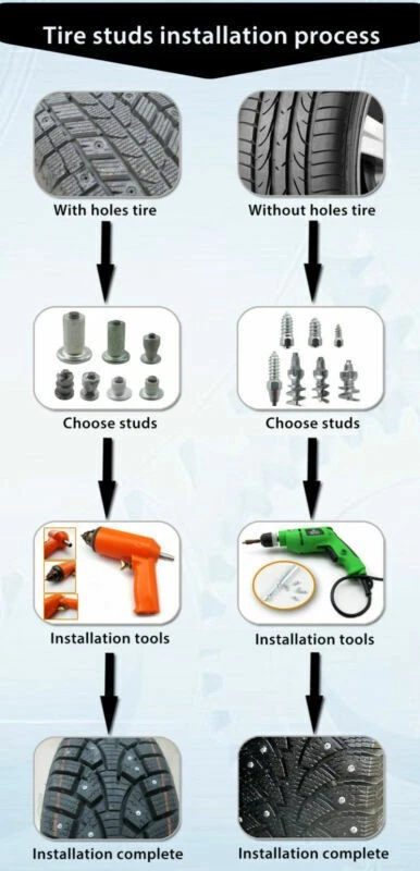 Tacos para neumáticos de bicicleta coche para agujeros Tornillo para neumáticos Picos para nieve Rueda Neumático Cadena Tacos Foto 2 de 4