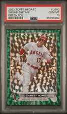 2022 TOPPS UPDATE GREEN FOIL #US92 SHOHEI OHTANI 297/499 PSA 10