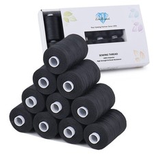 Simthread 10 Spools 1000 Yards Black Polyester All-Purpose Sewing Machine Thread